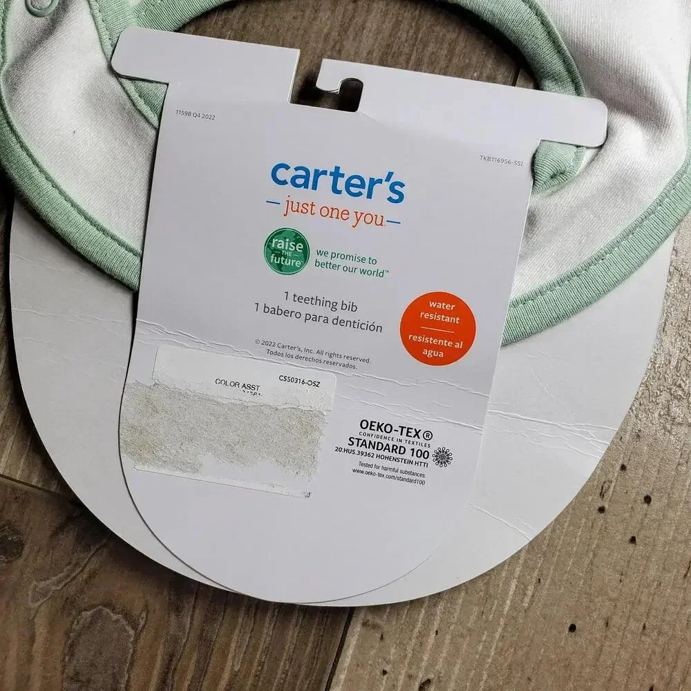 NWT Carter's Just One You My First Easter Teething Bib White Green ONE SIZE